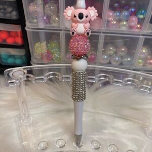 Cute Koala Beaded Pen with Rhinestones